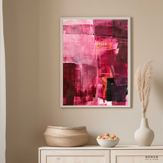 Crimson Currents Abstract Painting (Digital Download)